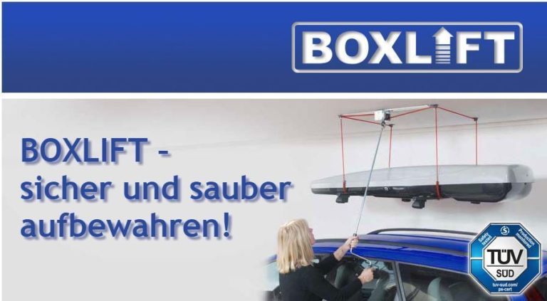Boxlift - Sichere Aufbewahrung für Ihre Dachbox bis 100 kg - Premium